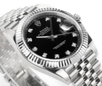 Rolex Datejust 41mm Watch – Silver with Black Dial, Diamond Markers - Image 5