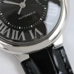 Cartier Ballon Bleu 40 Black Leather Watch - Image 4