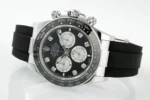 Rolex Daytona – Black Dial, Stainless Steel Case, Rubber Strap Watches Chronograph - Image 5