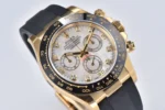 Rolex Daytona 116518 Gold Engraved Natural Cloud Mother-of-Pearl Dial Watches with Black Rubber Strap - Image 5