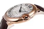 Cartier Ballon Bleu 42mm Rose Gold Brown Leather - Image 6