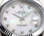 Rolex Datejust 41mm Silver Stainless Steel Watch with Diamond Dial, Fluted Bezel - Image 6