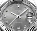 Rolex Datejust 41mm Watch – Silver Dial, Diamond Markers, Stainless Steel Jubilee Bracelet Rolex - Image 6