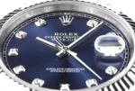 Rolex Datejust 41mm Watch – Silver with Blue Dial, Diamond Markers - Image 6