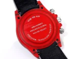 Rolex Daytona Carbon Fiber Night Glow Case Watch – Red Dial, Grey Strap - Image 6