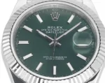 Rolex Datejust 41mm Green Dial Stainless Steel Jubilee Bracelet - Image 6