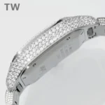 Cartier Santos Full Diamond Watch Silver - Image 6