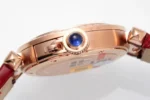 Cartier Pasha de Cartier Ladies Watch Rose Gold Red Leather Strap - Image 6