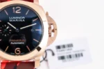 Panerai Luminor Marina Automatic Men’s Watch – Red Camo Rubber Strap, Rose Gold Case, 45mm, Premium Quality - Image 5