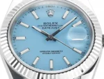 Rolex Datejust with 3235 Movement – Silver Stainless Steel, Ice Blue Dial, Fluted Bezel - Image 6