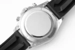 Rolex Daytona Cosmograph Watch – Silver Dial, Black Rubber Strap - Image 7