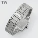 Cartier Santos Full Diamond Watch Silver - Image 5