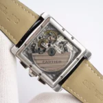 Cartier Tank W5330007 Silver Black Leather - Image 2