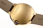 Cartier Ballon Bleu 42mm Gold Automatic Brown Leather - Image 2